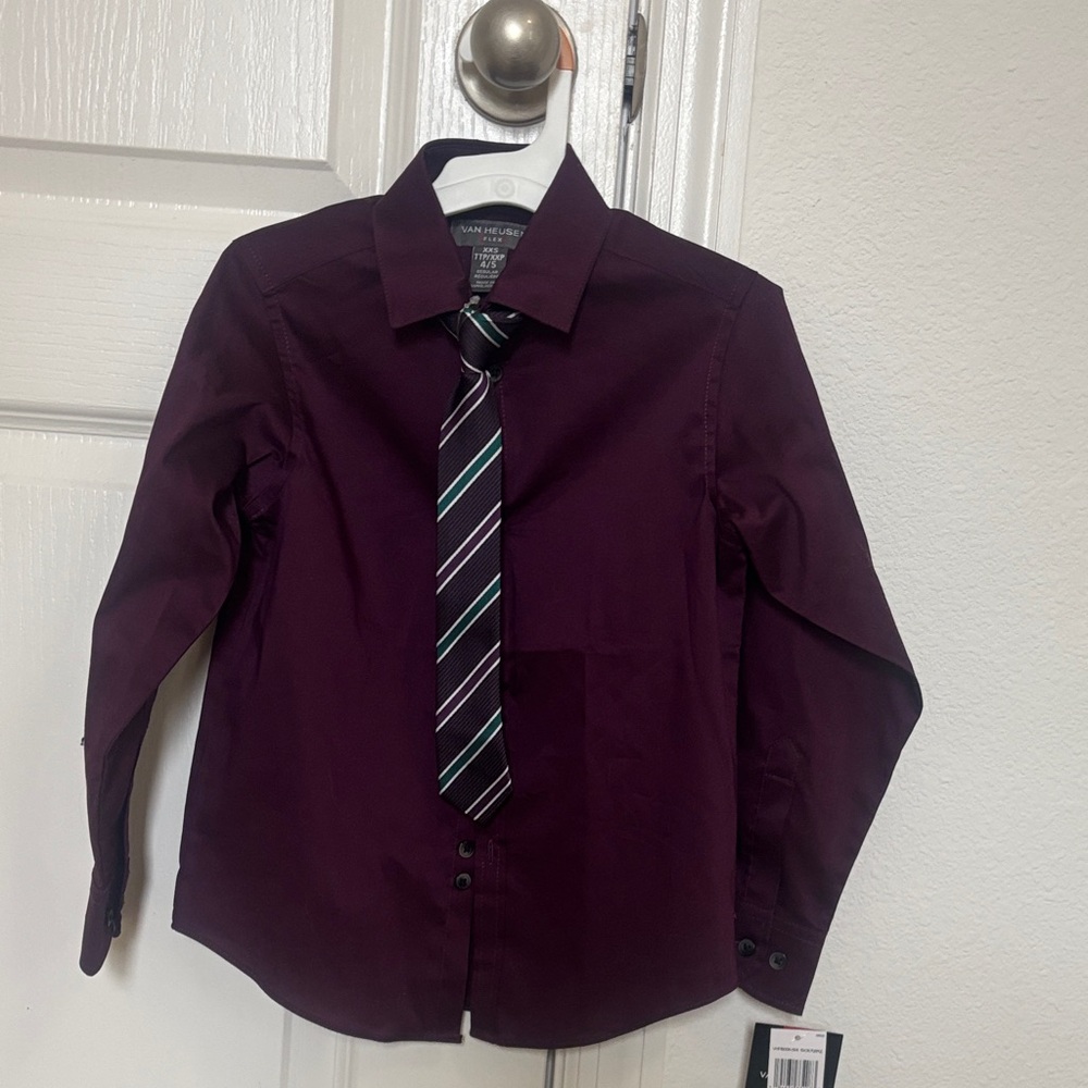 Shirt with Striped Tie
